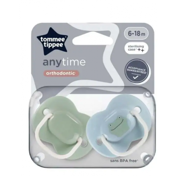 Tommee Tippee Πιπίλα Σιλικόνης 6-18m Anytime Orthodontic Mint 43354499.mint