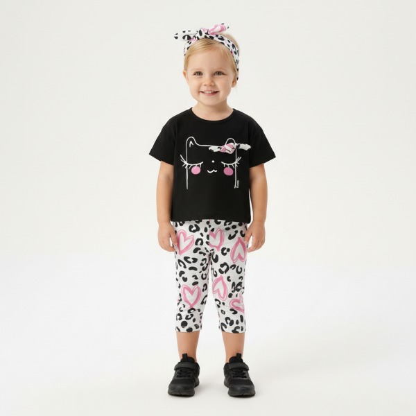 Trax Σετ κολάν μπλούζα κορδέλα Μαύρο 26-49220-1