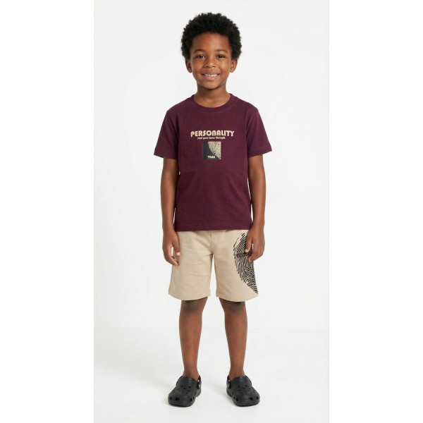 Trax Σετ βερμούδα μπλούζα Βουργουνδί 26-49322-2