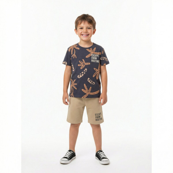 Trax Σετ βερμούδα μπλούζα Γραφίτη 26-49338-1