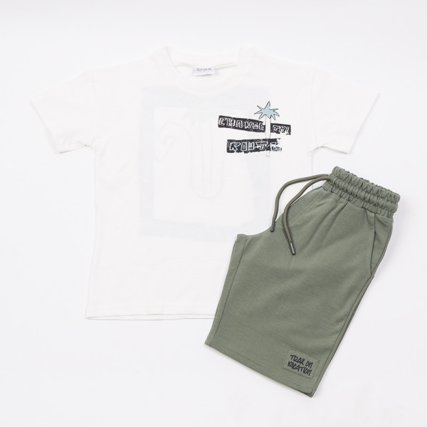 Trax Σετ μπλούζα βερμούδα Εκρού 26-49339-1