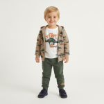 Trax Σετ παντελόνι μπλούζα ζακέτα Άμμου 26-49405-1