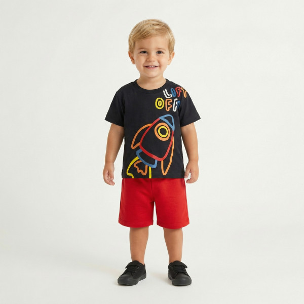 Trax Σετ βερμούδα μπλούζα Γραφίτης 26-49409-1