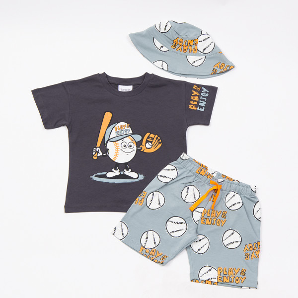 Trax Σετ παντελόνι μπλούζα καπέλο Γραφίτη 26-49429-1