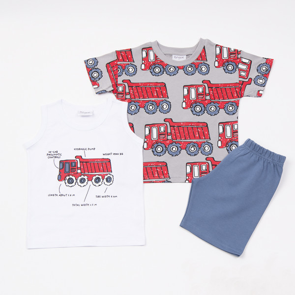 Trax Σετ βερμούδα 2 μπλούζες  Λευκό 26-49437-1