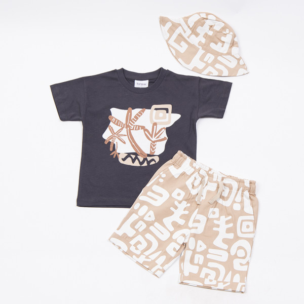 Trax Σετ παντελόνι μπλούζα καπέλο Γραφίτη 26-49443-1