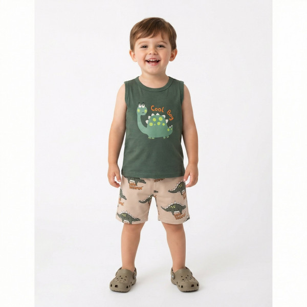 Trax Σετ βερμούδα μπλούζα Olive 26-49446-1