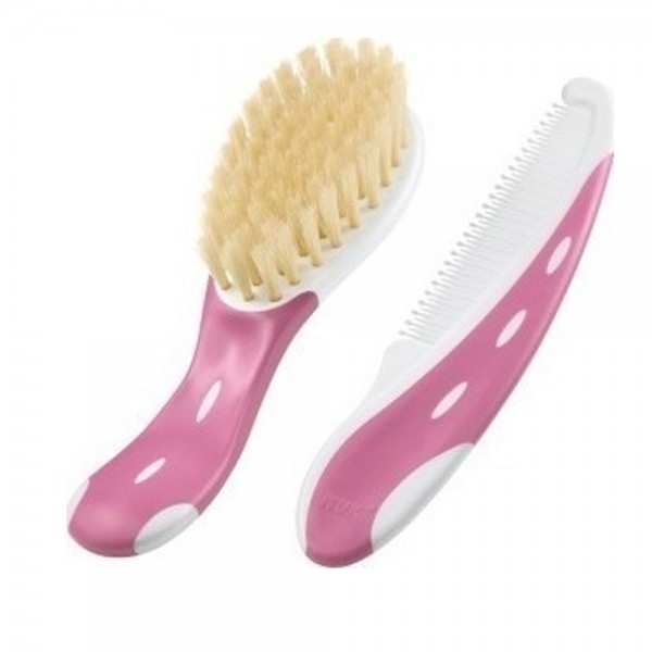 Nuk Σετ Βούρτσα + Χτένα Φυσική Τρίχα Ροζ 256.382pink