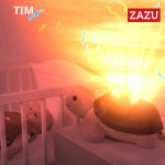 Zazu TIM Χελώνα προβολέας Ηλιοβασίλεμα με κινούμενα Πουλάκια & λευκούς ήχους ZA-TIM-01