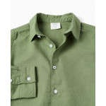 Zippy Πουκάμισο Λινό Πράσινο 26-ZKBAP0302_26023