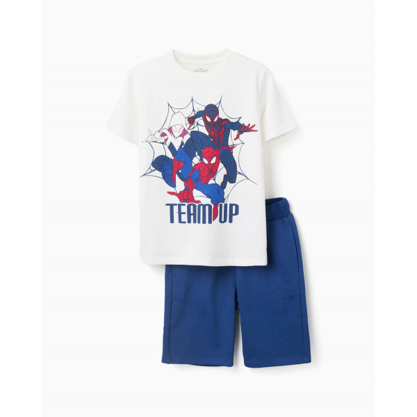 Zippy Σετ μπλούζα σορτς Spider Man Λευκό Μπλε 26-ZKBAP0602_26003