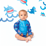 Zoocchini Αντιηλιακό Μπλουζάκι UPF50  Sherman the Shark - 6-12m ZOO12201-6-12M