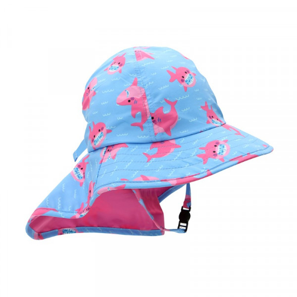 Zoocchini Cape Sunhat UPF50 Pink Shark 2E-4E ZOO15054-2-4Y