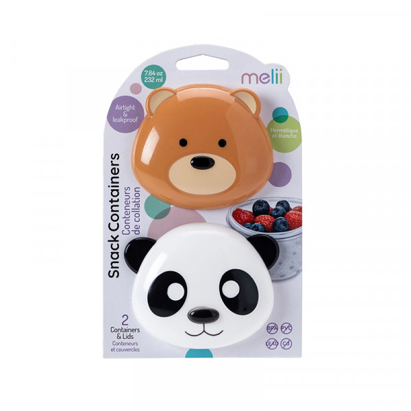 Melii – Σετ 2 δοχείων για σνακ - Bear & Panda MEL14700