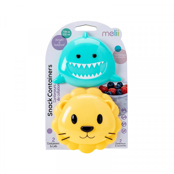 Melii – Σετ 2 δοχείων για σνακ - Shark & Lion MEL14900