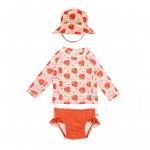 Zoocchini Σετ UV Μαγιώ Bucket Καπέλο Μπλούζα Strawberry - 2 ΕΤΩΝ ZOO16010-2T