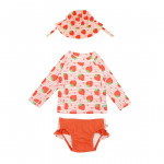 Zoocchini Σετ UV Μαγιώ Bucket Καπέλο Μπλούζα Strawberry - 2 ΕΤΩΝ ZOO16010-2T