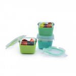 Melii – Glass Containers Σε Θήκες Σιλικόνης (160ml set of 3) – mint,blue,lime MEL16951