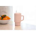 Melii Παγούρι Σιλικόνης με Καλαμάκι Tumbler Ροζ MEL19900