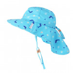 Flapjack Cape Sunhat UPF50  Blue Whale/Octopus 2-4E FJKCH154M