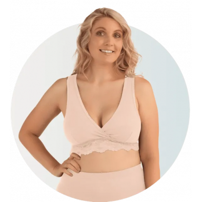  Carriwell Organic Δαντελένιο Σουτιέν Θηλασμού Κρουαζέ Μπεζ S CW255000