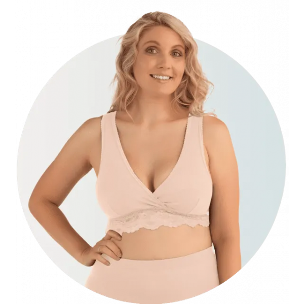  Carriwell Organic Δαντελένιο Σουτιέν Θηλασμού Κρουαζέ Μπεζ S CW255000