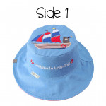 FlapJackKids Καπέλο Διπλής Όψης UPF 50  (Cotton) Tall Ship/Lighthouse  6Μ-24Μ FJKSH135S