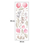  Sipo Wall Sticker Bunny Balloons Pink 