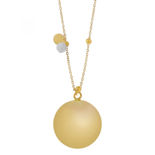 ProudMama Bola Olivia Gold Chain Γκρι Aχάτης PM-661