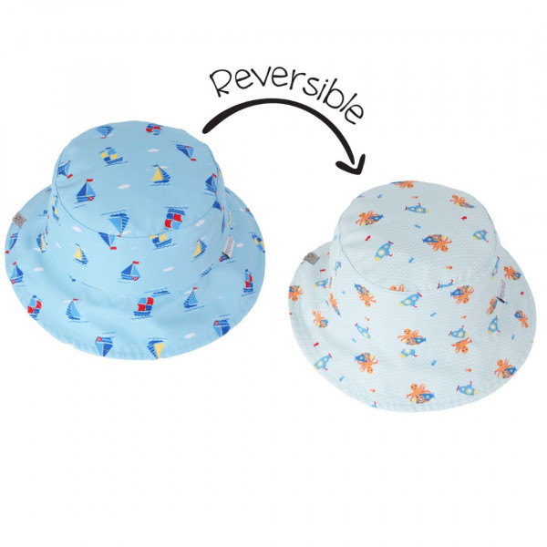 FlapJackKids Καπέλο Διπλής Όψης UPF 50  – Sailboat/Submarine 2Ε-4Ε FJKPH172M