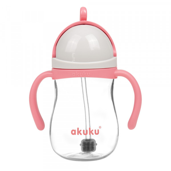 Akuku Ποτηράκι με Καλαμάκι και Βαρίδι Pink A0676