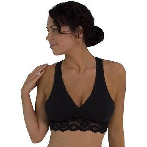  Carriwell Organic Δαντελένιο Σουτιέν Θηλασμού Κρουαζέ Μαύρο Xlarge CW252300