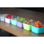 Melii – Glass Containers Σε Θήκες Σιλικόνης (160ml set of 3) – pink,purple,grey MEL16950