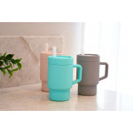 Melii Παγούρι Σιλικόνης με Καλαμάκι Tumbler Ροζ MEL19900