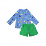 Zoocchini Σετ UV Μαγιώ Σορτς και Μπλούζα Dino - 6-12m ZOO16402-6-12M