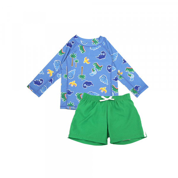 Zoocchini Σετ UV Μαγιώ Σορτς και Μπλούζα Dino - 6-12m ZOO16402-6-12M