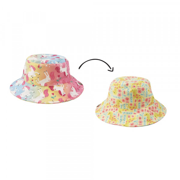 FlapJackKids Καπέλο Διπλής Όψης UPF 50  Unicorn/Giraffe Medium 2-4 Ετών FJKPH204M