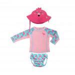 Zoocchini Σετ UV Μαγιό Πάνα Καπέλο Μπλούζα 12-24Μ Franny the Flamingo ZOO16002-12-24M