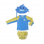 Zoocchini Σετ UV Μαγιώ Πάνα Καπέλο Μπλούζα Willy the Whale 6-12m ZOO16004-6-12M