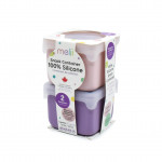 Melii Δοχείο Σιλικόνης για Σνακ Pink/Purple 2 τεμ. MEL23300