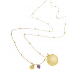 ProudMama Bola Olivia Gold Chain Γκρι Aχάτης PM-661