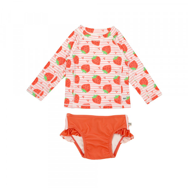Zoocchini Σετ UV Μαγιώ και Μπλούζα Strawberry - 4 ΕΤΩΝ ZOO16404-4T