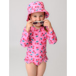 Zoocchini Ολόσωμο Μαγιό με Μανίκια UV Cherry - 3 Ετών ZOO12605-3T