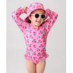 Zoocchini Σετ UV Μαγιό Πάνα Bucket Καπέλο Μπλούζα Cherry - 12Μ-24Μ  ZOO16025-12-24M