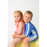 Zoocchini Κοντομάνικο Ολόσωμο Μαγιό με Στάμπα Dino/Med Blue 2 Ετών ZOO12802-2T