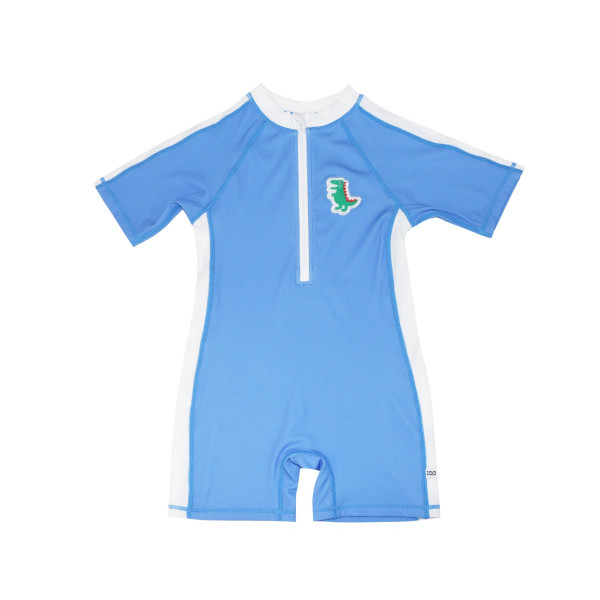 Zoocchini Κοντομάνικο Ολόσωμο Μαγιό με Στάμπα Dino/Med Blue 12-24Μ ZOO12802-12-24M
