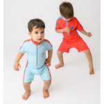 Zoocchini Κοντομάνικο Ολόσωμο Μαγιό με Στάμπα Lobster/Light Blue 2 Ετών ZOO12804-2T