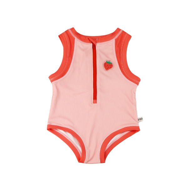 Zoocchini Ολόσωμο Μαγιό με Στάμπα Strawberry/Pink-Red 12-24Μ ZOO12805-12-24M