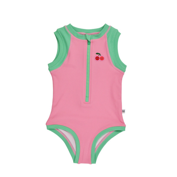 Zoocchini Ολόσωμο Μαγιό με Στάμπα 12-24Μ Cherry/Pink-Green  ZOO12807-12-24M