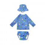 Zoocchini Σετ UV Μαγιώ Πάνα Bucket Καπέλο Μπλούζα Devin the Dino & Friends - 12-24m ZOO16013-12-24M